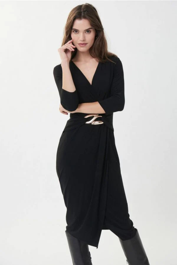 Joseph Ribkoff Dress in wrap look in black