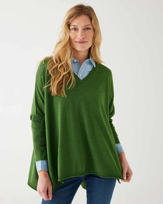 Emerald green 2025 v neck sweater