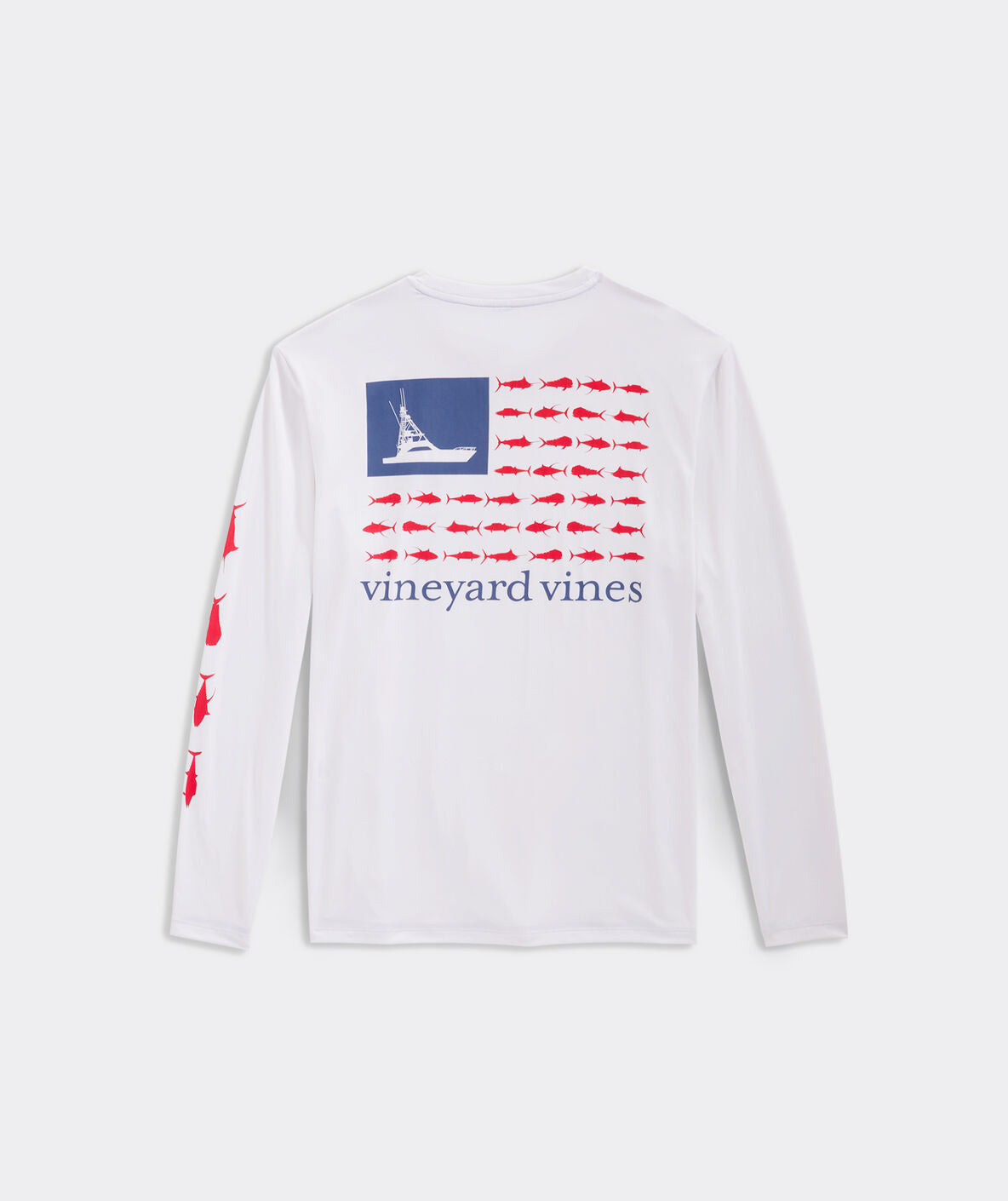 Vineyard Vines Long Sleeve Fish Flag Harbor Performance Tee White Cap M / White Cap