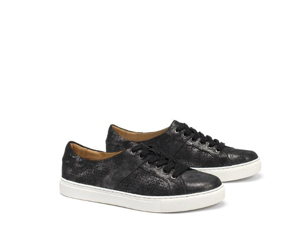 Trask Lindsey Sneaker Black Metallic Suede