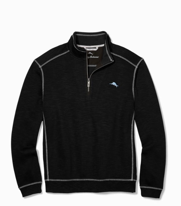 Tommy Bahama WI Tobago Bay Half Zip Sweatshirt (Black)