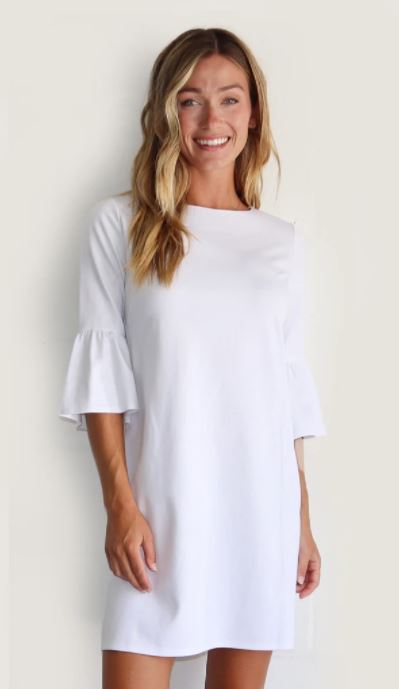 White ponte knit clearance dress