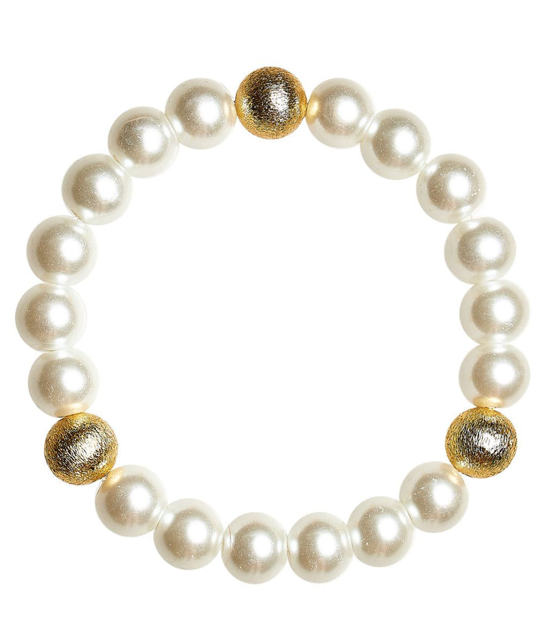 Lisi Lerch Birdie Bracelet Pearl with Gold 8mm