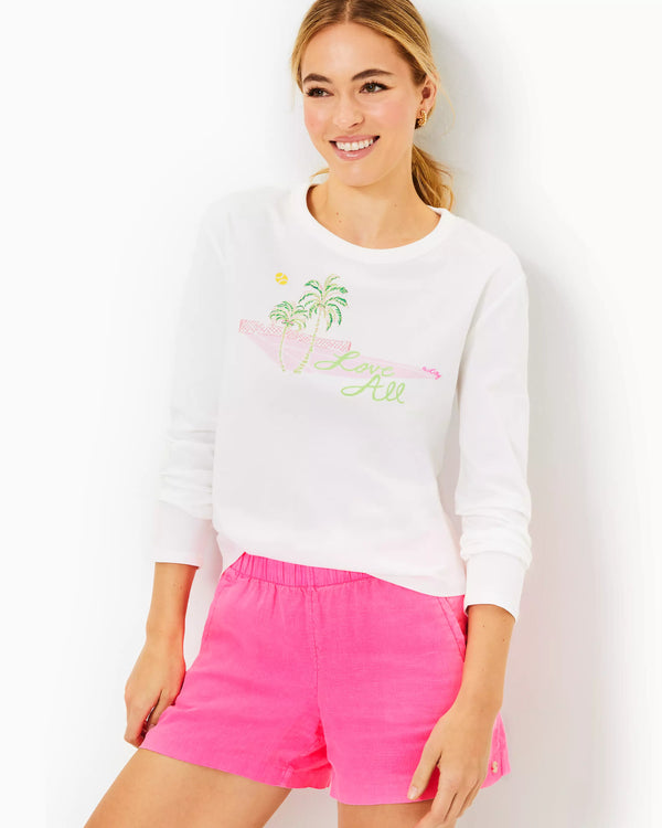 Lilly Pulitzer Luxletic Rally Cotton Tee Resort White