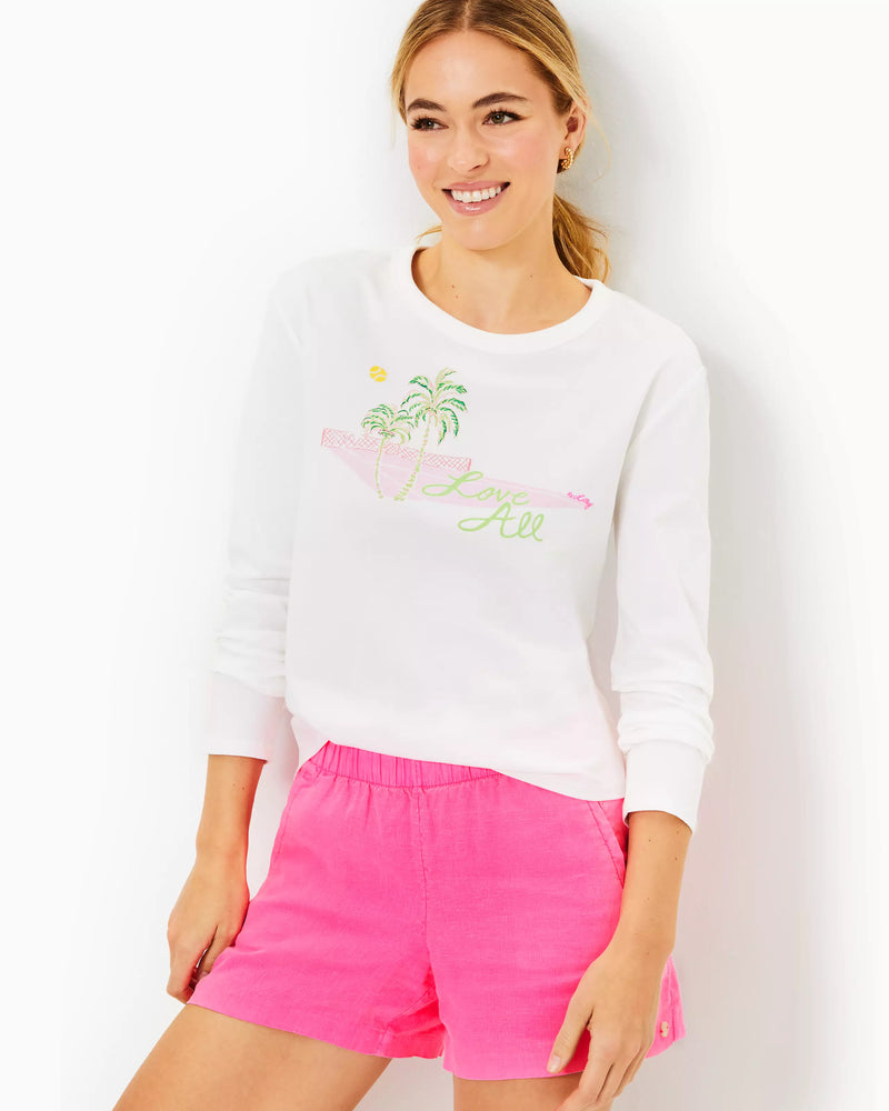 Lilly Pulitzer Luxletic Rally Cotton Tee Resort White