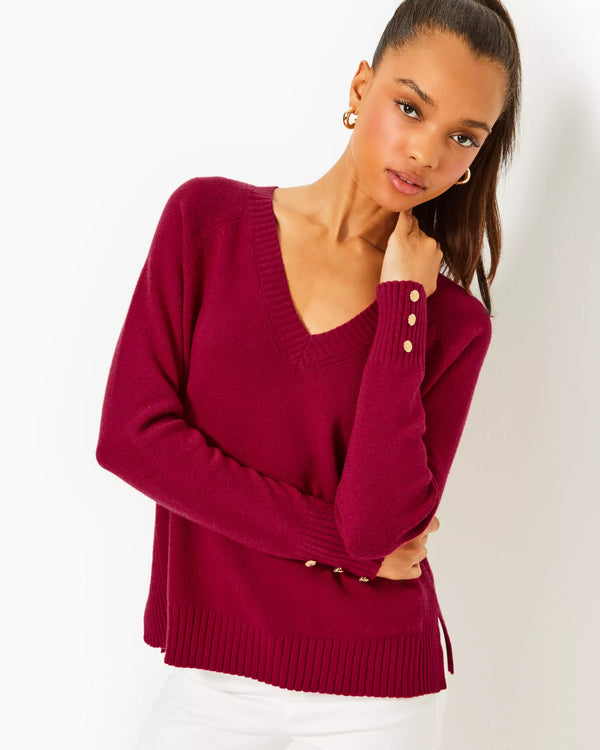 Lilly Pulitzer Kaycee Sweater Malbec Red