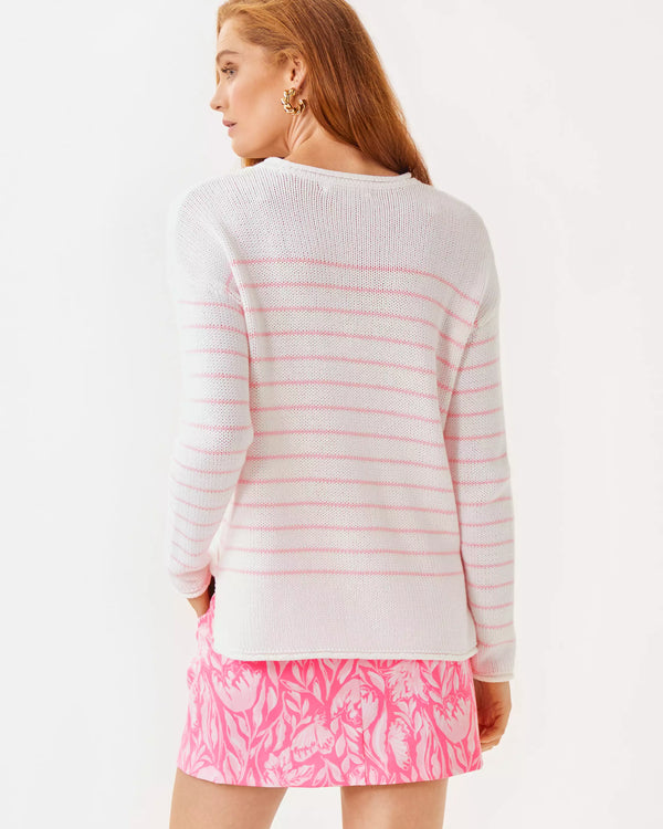 Lilly Pulitzer Lotan Sweater Pink Muse Tidepool Stripe