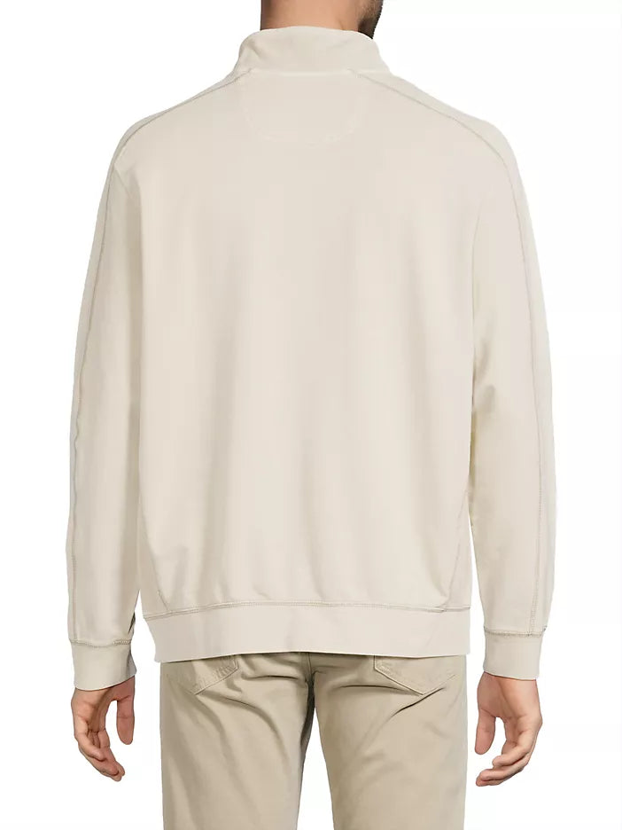 Tommy Bahama Ben & Terry Half-Zip Sweatshirt Warm Mist