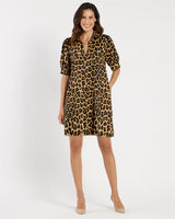 Jude Connally Emerson Dress Large Leopard Brown Camel