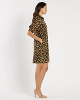 Jude Connally Emerson Dress Large Leopard Brown Camel