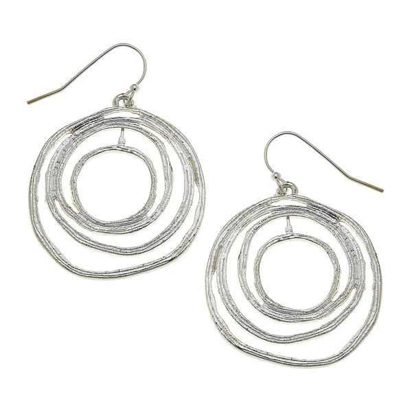 Susan Shaw Swirl Cut Out Earrings Silver