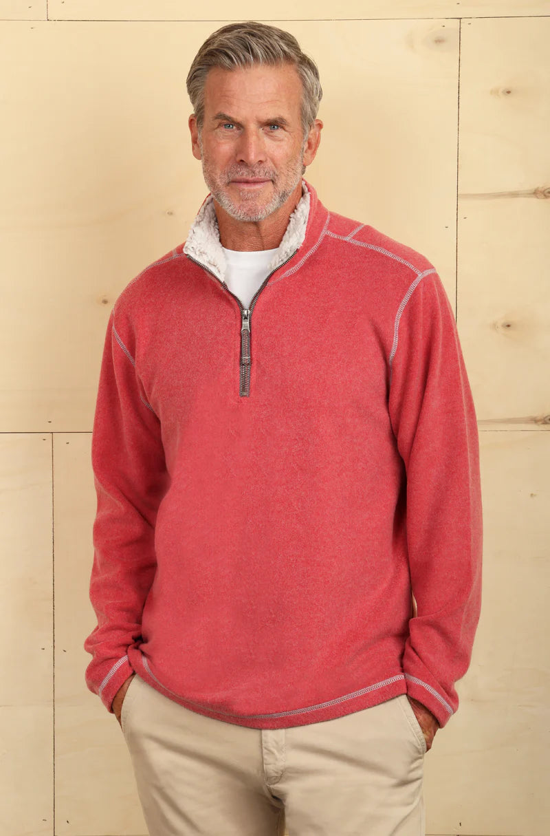 True Grit Melange Soft Fleece 1/4 Zip Pullover Spice