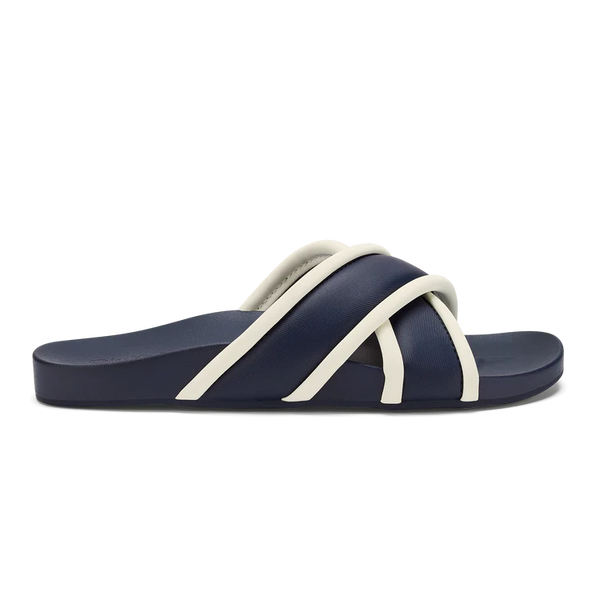 OluKai Ani Slide Sandal Mood Indigo/White Sand