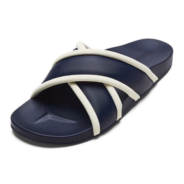 OluKai Ani Slide Sandal Mood Indigo/White Sand