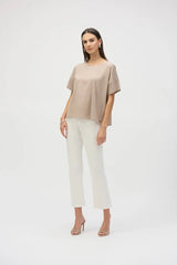 Joseph Ribkoff Organic Cotton Boxy T-Shirt Style #252900 Dune