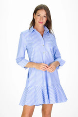 Duffield Lane Iris Dress Light Blue Double Stripe