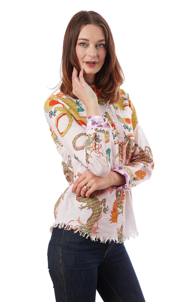 Dizzy Lizzy Cape Cod Tunic Baby Pink Dragon