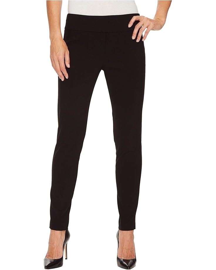 Elliott Lauren Control Stretch Pull-On Ankle Pants with Back Slit Black