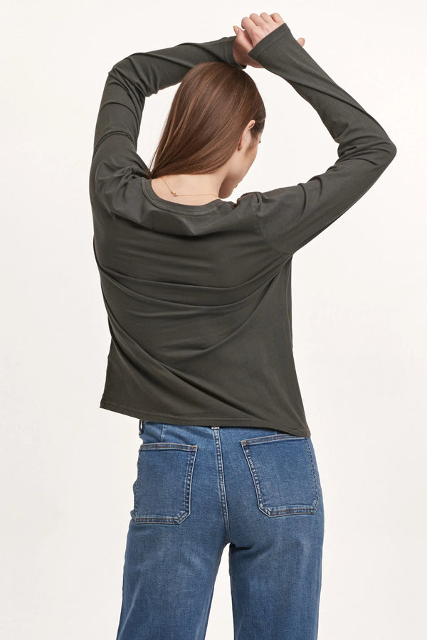 Dear John Kathy Long Sleeve Jersey Tee Dark Moss