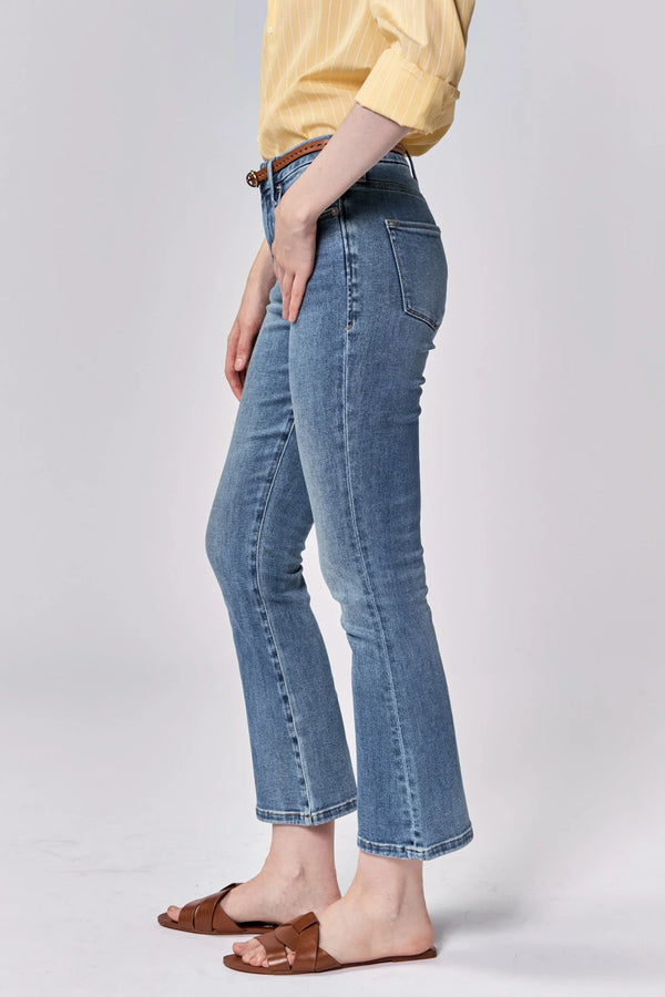 Dear John Jeanne Mid Rise Cropped Flare Jeans Tekapo