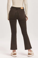 Dear John Jeanne High Rise Cropped Flare Jeans Coffee Ground