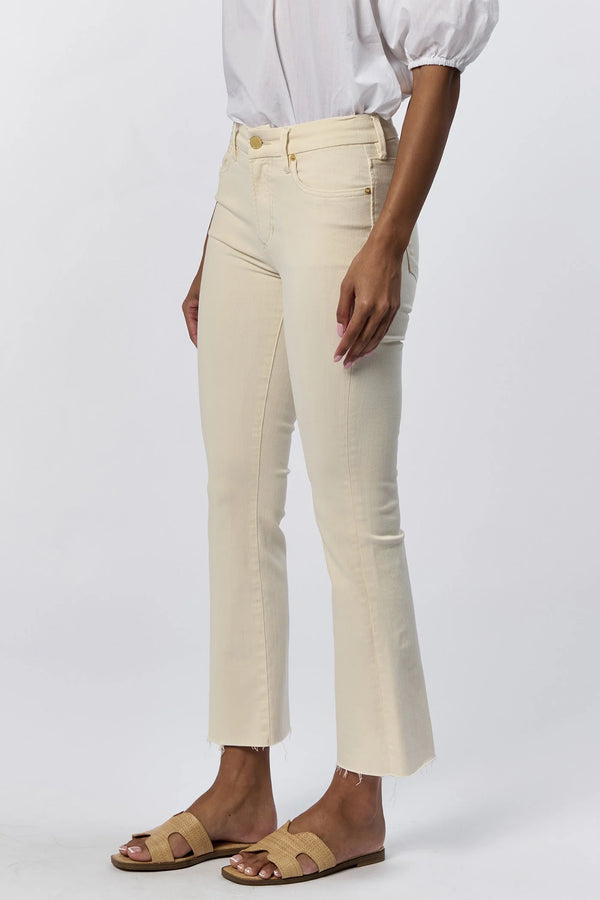 Dear John Jeanne Mid Rise Cropped Flare Jeans Wheat