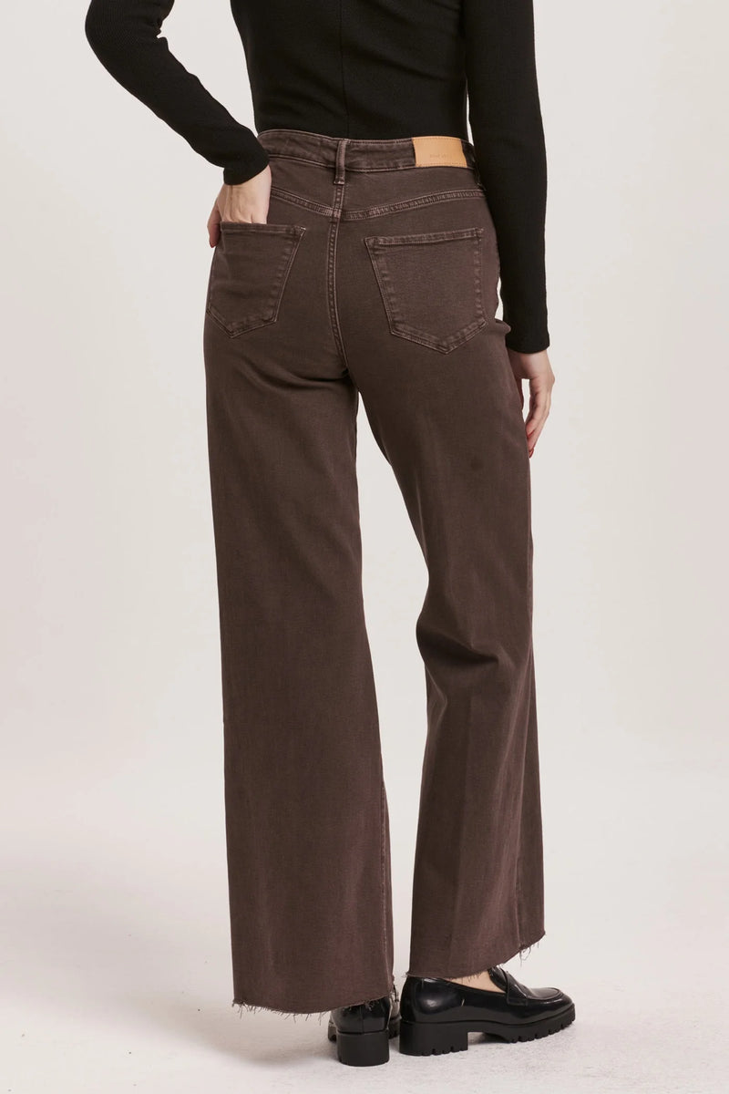 Dear John Fiona High Rise Wide Leg Jean Mocha Brown