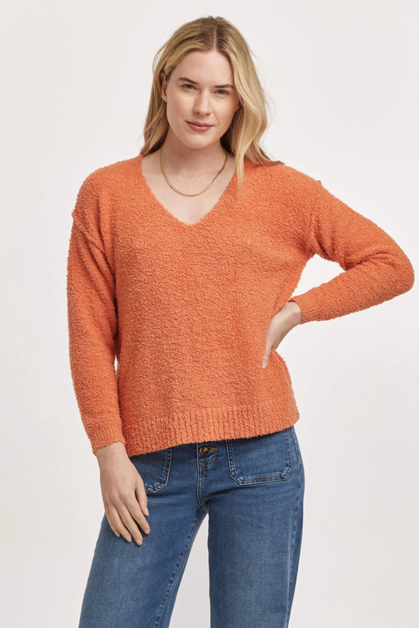 Dear John Calleen V Neck Sweater Kumquat