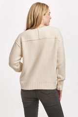 Dear John Jenna Raw Detail Sweater Cream