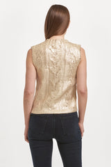 Dear John Tatiana Crew Neck Sleeveless Sweater Rose Gold