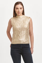 Dear John Tatiana Crew Neck Sleeveless Sweater Rose Gold