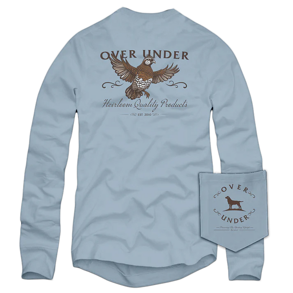 Over Under Long Sleeve Heirloom Quail T-Shirt in Skyride