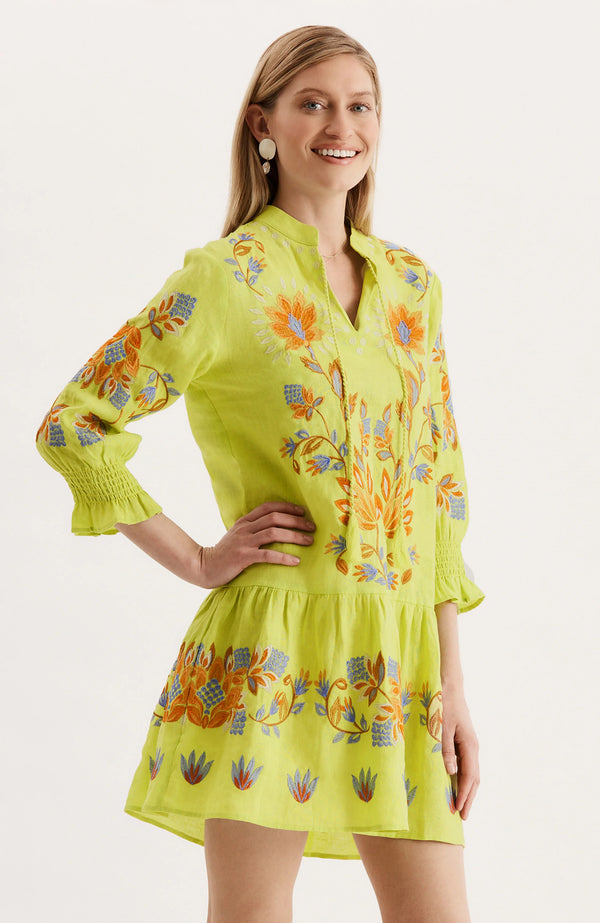 Tyler Boe Niki Linen Tunic Dress Wild Lime