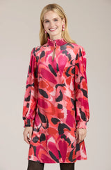 Tyler Boe Mia Velvet Pink Splash Dress Multi