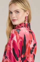 Tyler Boe Mia Velvet Pink Splash Dress Multi