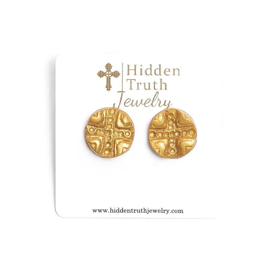 Hidden Truth Leah Stud Cross Earrings