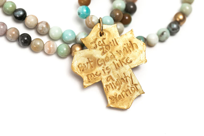 Hidden Truth Amazonite with Leah Cross Necklace