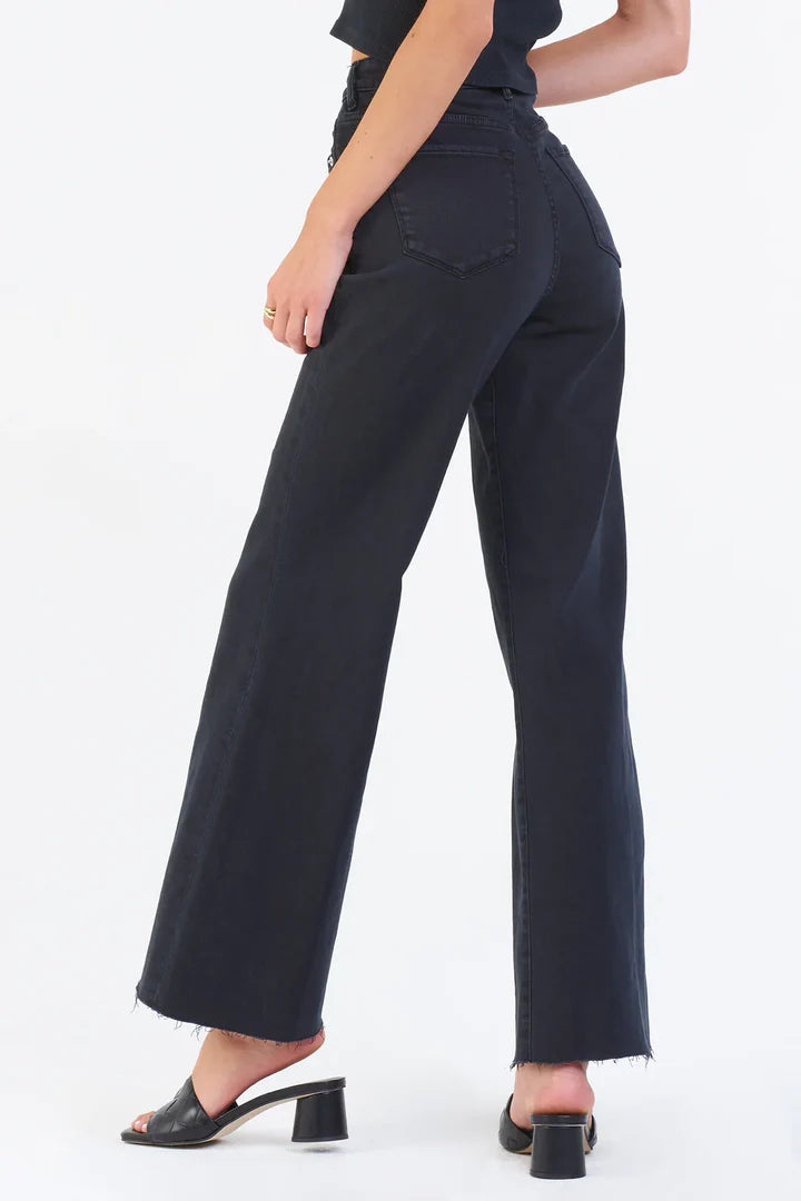 Dear John Fiona High Rise Wide Leg Jeans Black