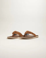 Johnnie-O Starboard Leather Sandal in Taupe