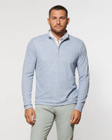 Johnnie-O Jameson Striped Performance 1/4 Zip Pullover in Lake