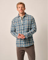 Johnnie-O Opry Flannel Shacket Laguna Blue