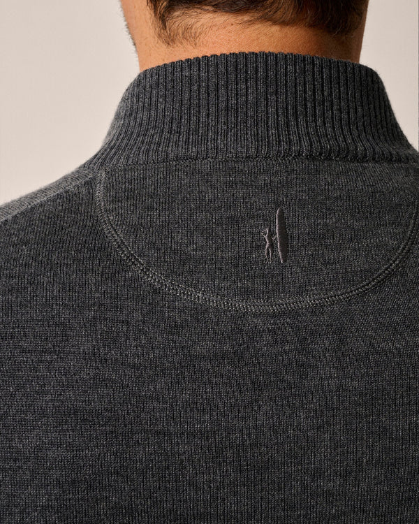 Johnnie-O Raynor Merino 1/4 Zip Sweater Smoke