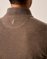 Johnnie-O Raynor Merino 1/4 Zip Sweater Walnut