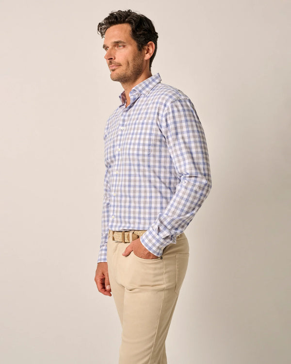 Johnnie-O Mcarthur Performance Button Up Sport Shirt Cascade