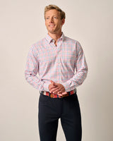 Johnnie-O Hauser Performance Button Up Sport Shirt Navy