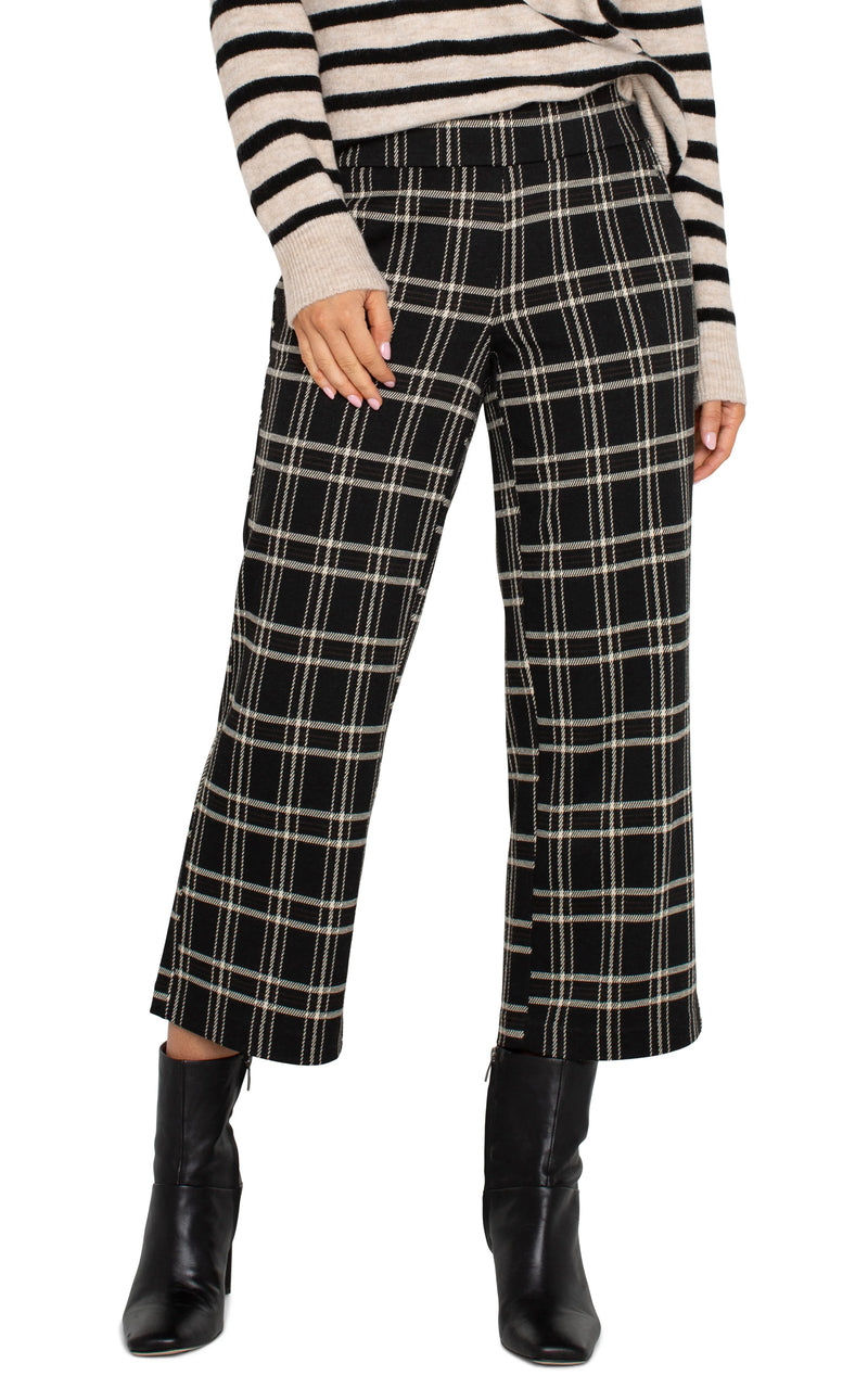 Liverpool Mabel Pull-On Ankle Straight Pant Black/Oatmeal Windowpane