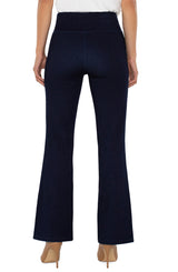 Liverpool Pearl Ankle Flare Pant with Pintucks Indigo Rise