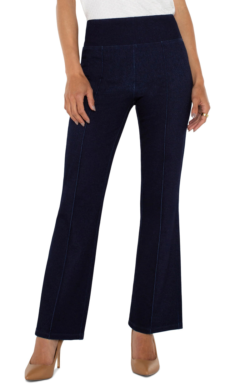 Liverpool Pearl Ankle Flare Pant with Pintucks Indigo Rise