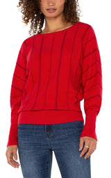 Liverpool Long Sleeve Crew Dolman Sweater Tango Red