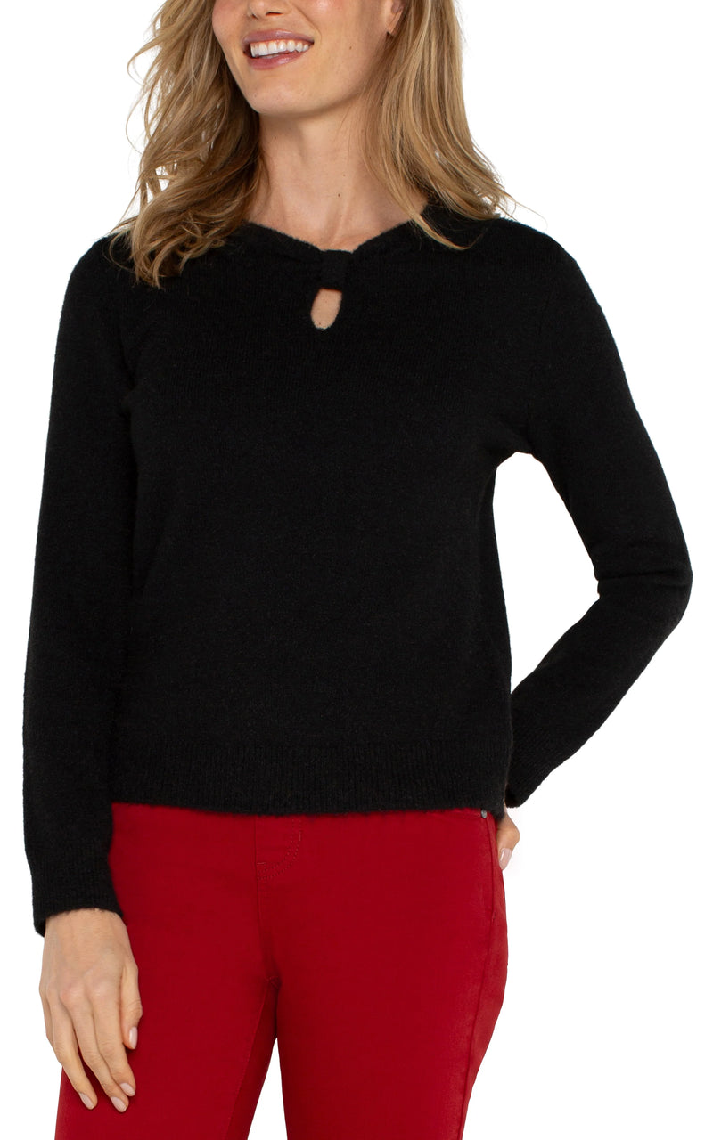 Liverpool Cut Out Bow Neck Sweater Black